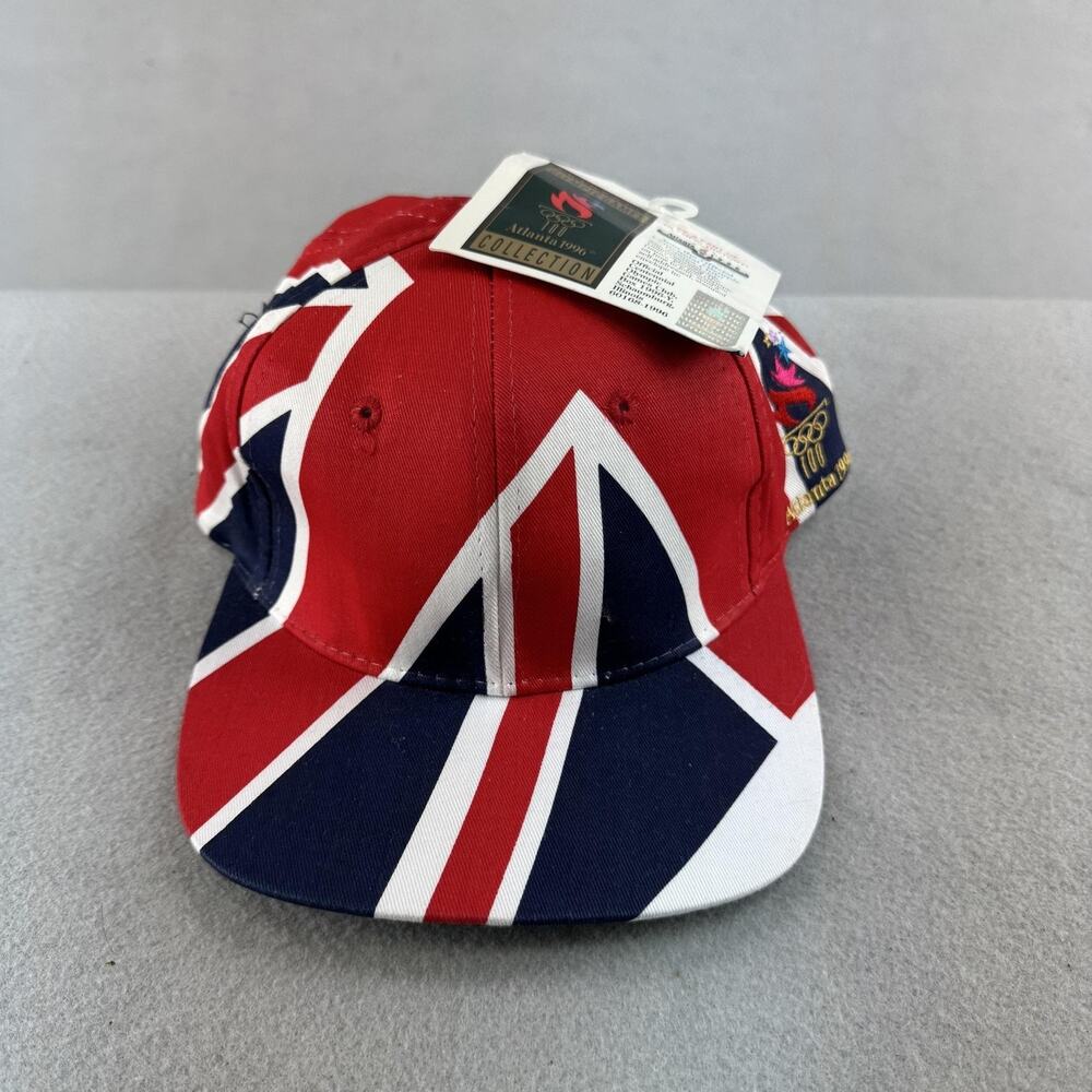 Vintage United Kingdom 1996 Olympics Hat Cap Snap Back Mens One Size Hanes 90s